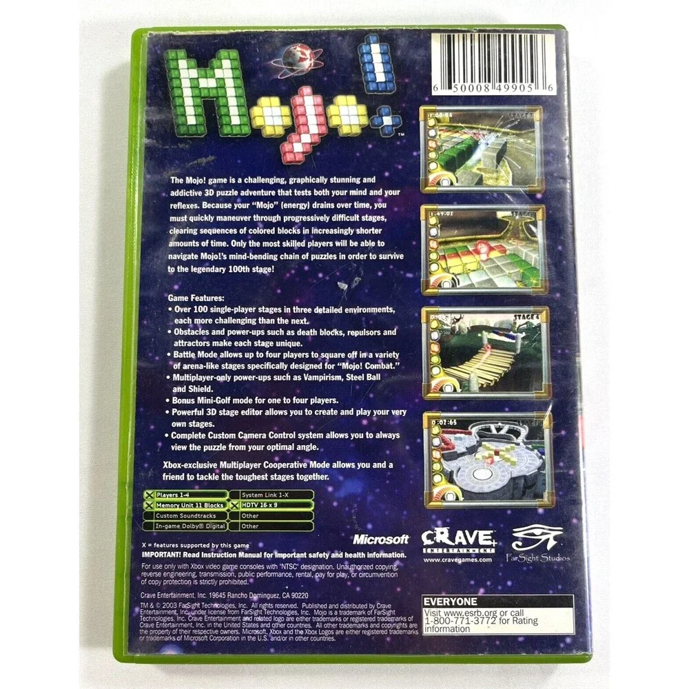 Mojo! Original Xbox 2003 Crave Entertainment Tested
